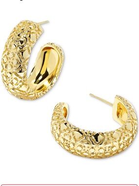 Kendra Scott Gold Harper Textured Filigree Hoop Earrings